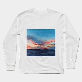 blue abstract beach Long Sleeve T-Shirt